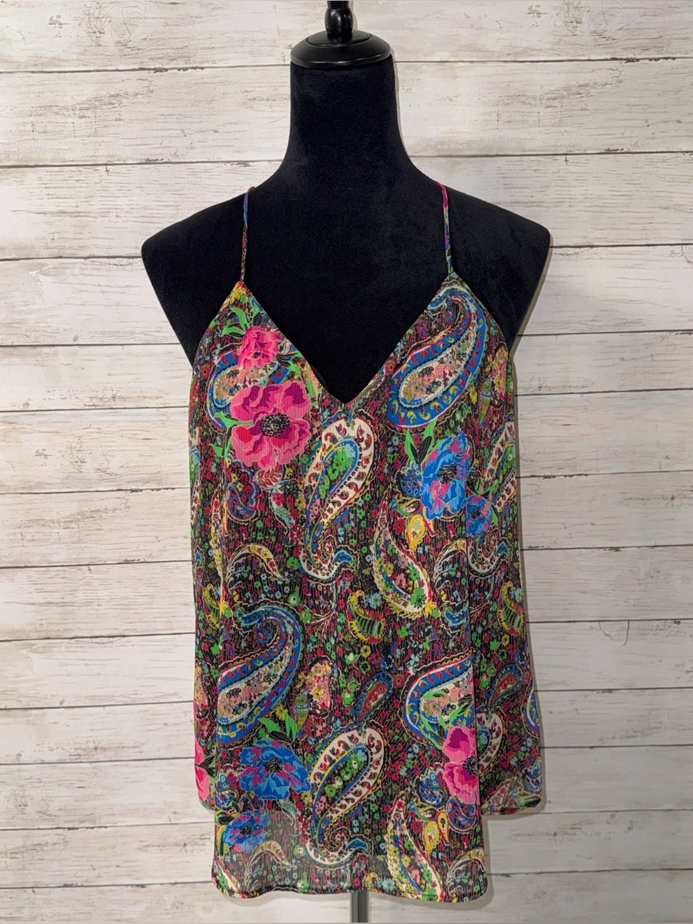 Lavender Brown Paisley Tank Top